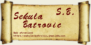 Sekula Batrović vizit kartica